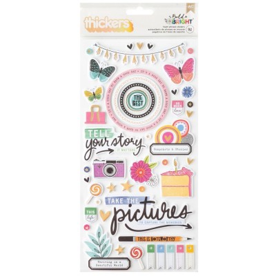 Vicki Boutin - Autocollants Thickers collection Bold + Bright «Phrases» 92 pièces